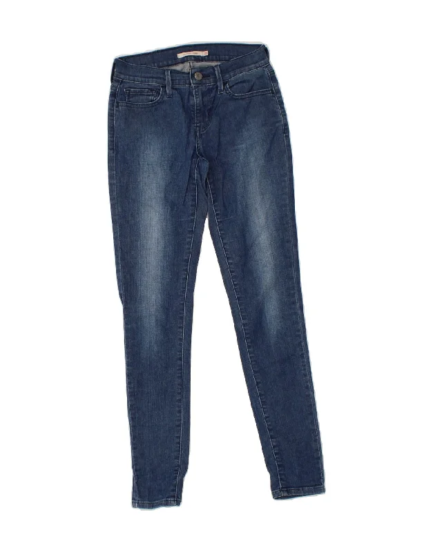 LEVI'S Womens 710 Super Skinny Jeans W25 L30 Blue Cotton