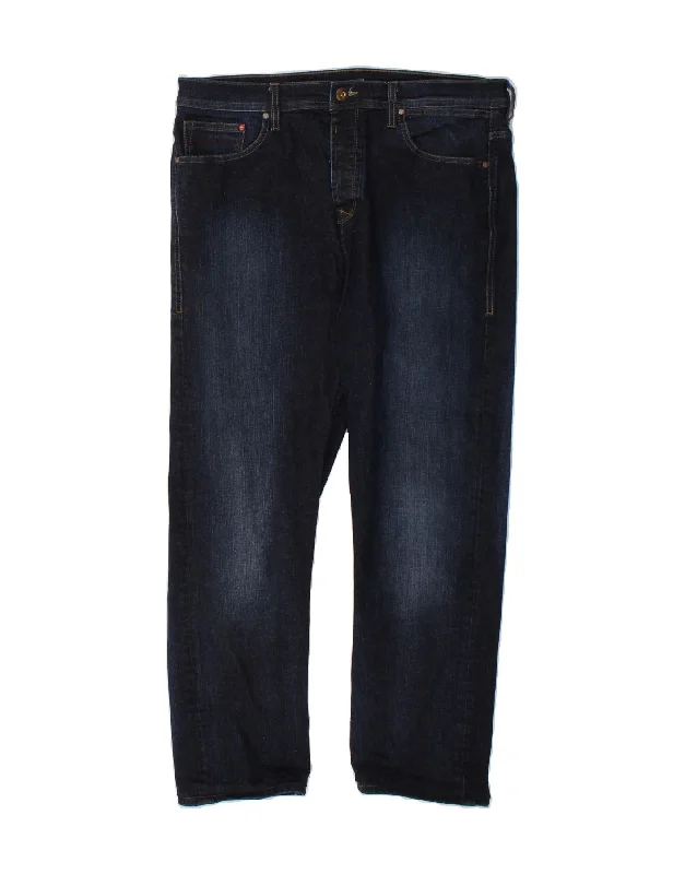 PENGUIN Womens Straight Jeans W36 L27 Navy Blue Cotton