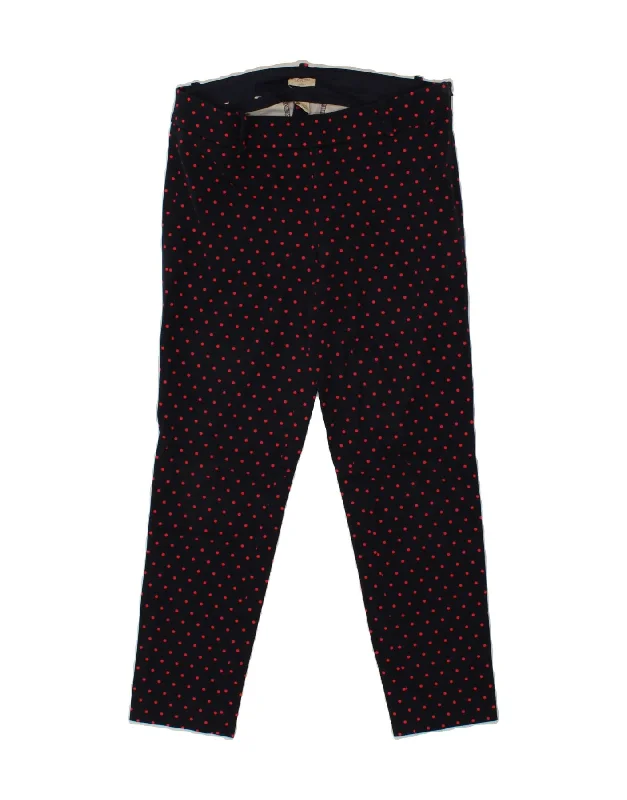 J. CREW Womens Slim Chino Trousers US 2 XS W32 L26 Navy Blue Polka Dot