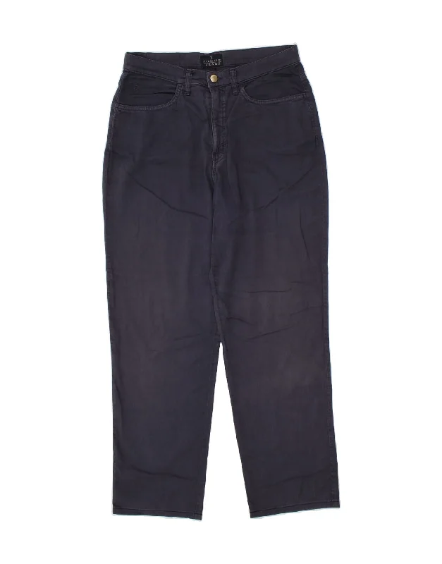 TRUSSARDI Womens Tapered Casual Trousers W30 L27  Navy Blue Cotton