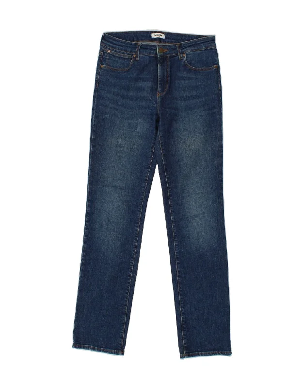 WRANGLER Womens Straight Jeans W28 L32 Blue Cotton