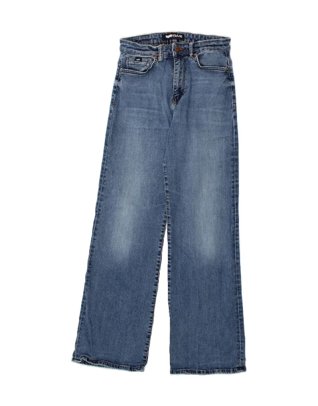GAS Womens Cecilia Wide Leg Jeans W27 L32 Blue Cotton