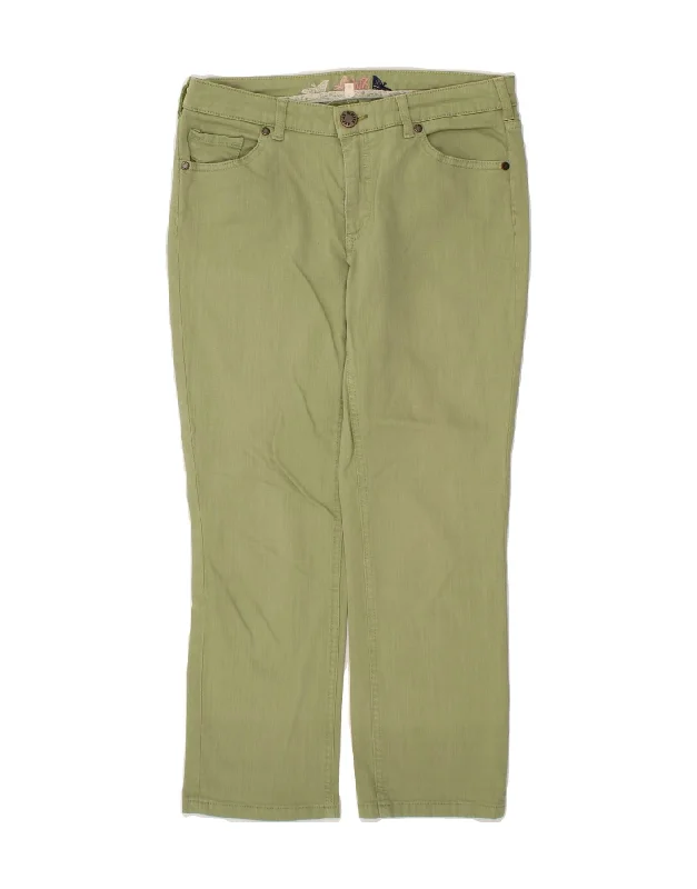 WHITE STUFF Womens Straight Jeans UK 10 Small W26 L25 Green Cotton
