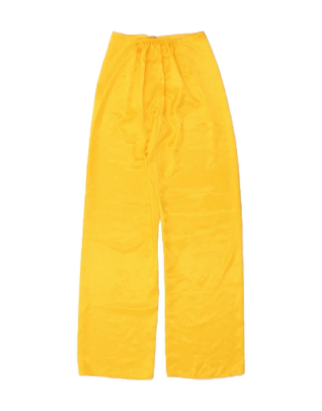VINTAGE Womens Straight Casual Trousers W25 L32 Yellow