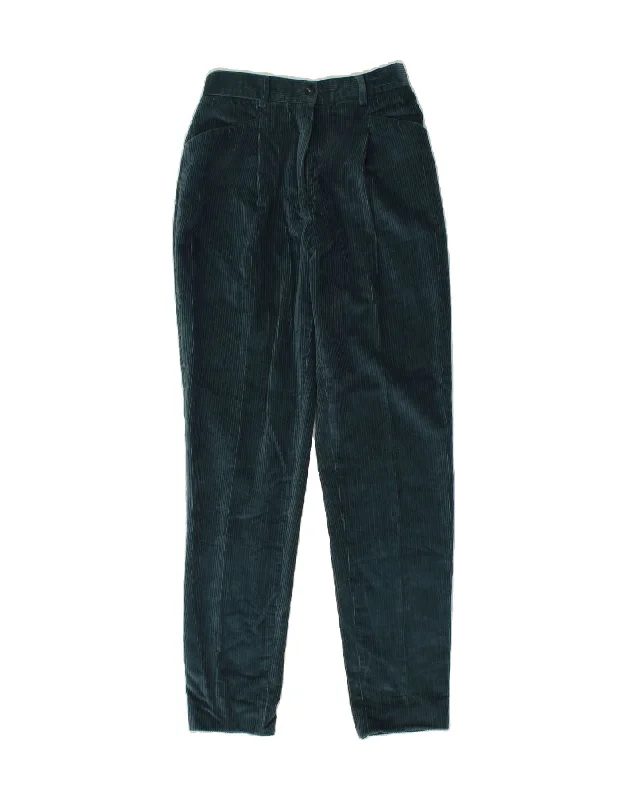 VINTAGE Womens Tapered Corduroy Trousers W28 L31 Blue