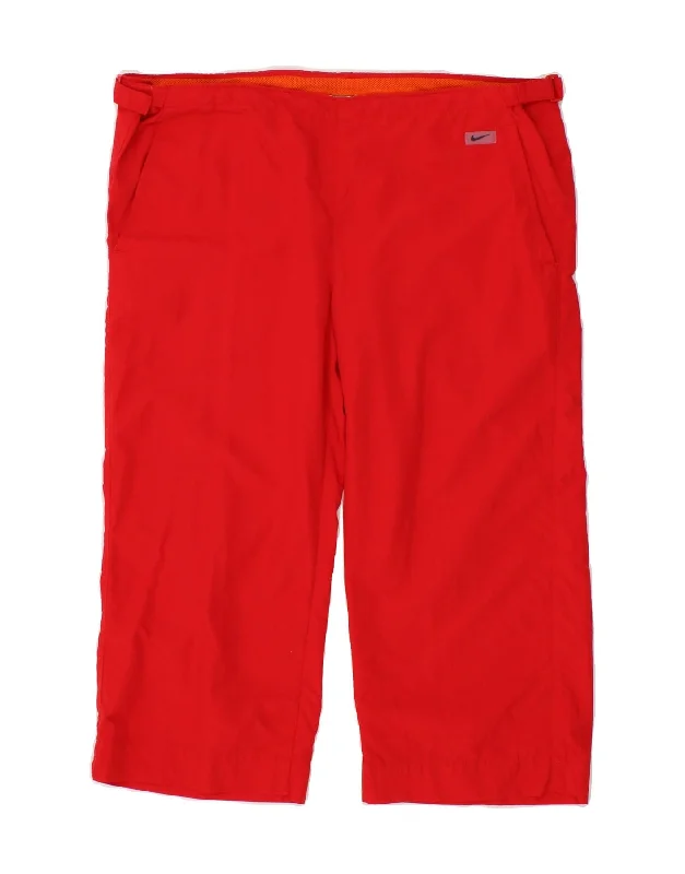 NIKE Womens Straight Capri Trousers Medium W30 L19  Red Polyester
