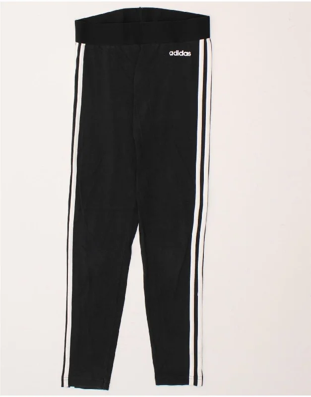 ADIDAS Womens Leggings UK 8/10 Small  Black Cotton