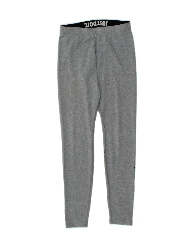 NIKE Womens Graphic Leggings UK 10 Small  Grey Cotton
