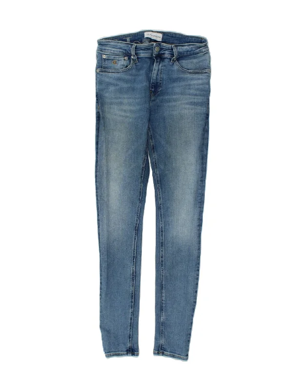 CALVIN KLEIN Womens Skinny Jeans W30 L32 Blue Cotton
