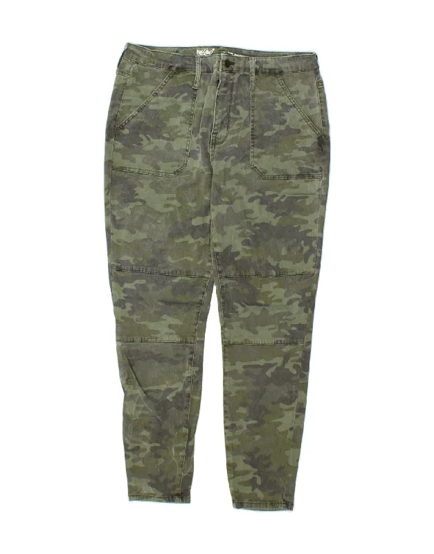 MOSSIMO Womens High Waist Casual Trousers US 14 XL W32 L28 Green