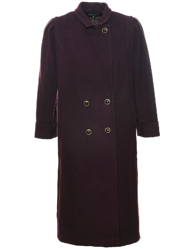 Double Breasted Wool Coat - M