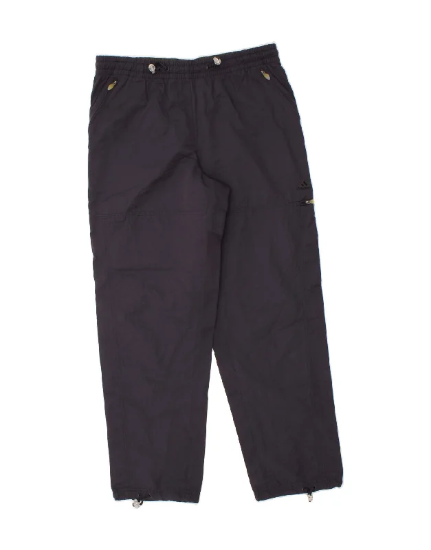 ADIDAS Womens Joggers Cargo Trousers UK 16 Large W34 L30 Navy Blue Cotton