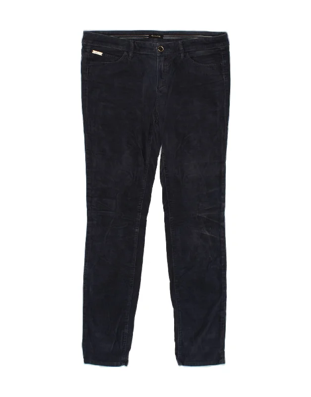 MASSIMO DUTTI Womens Casual Trousers EU 42 Large W32 L31 Navy Blue
