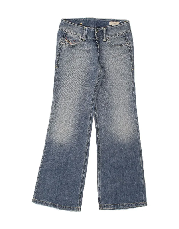 DIESEL Womens Wide Leg Jeans W26 L32 Blue Cotton