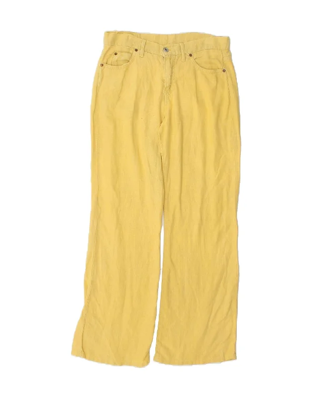 REPLAY Womens Wide Leg Casual Trousers W32 L31 Yellow