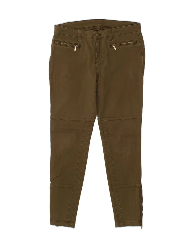 MICHAEL KORS Womens Skinny Casual Trousers US 6 Medium W30 L29 Khaki