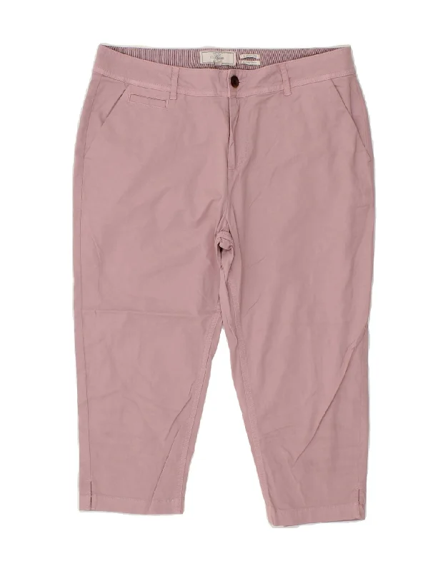 FAT FACE Womens Farnham Slim Cropped Trousers UK 14 Large W34 L20 Pink
