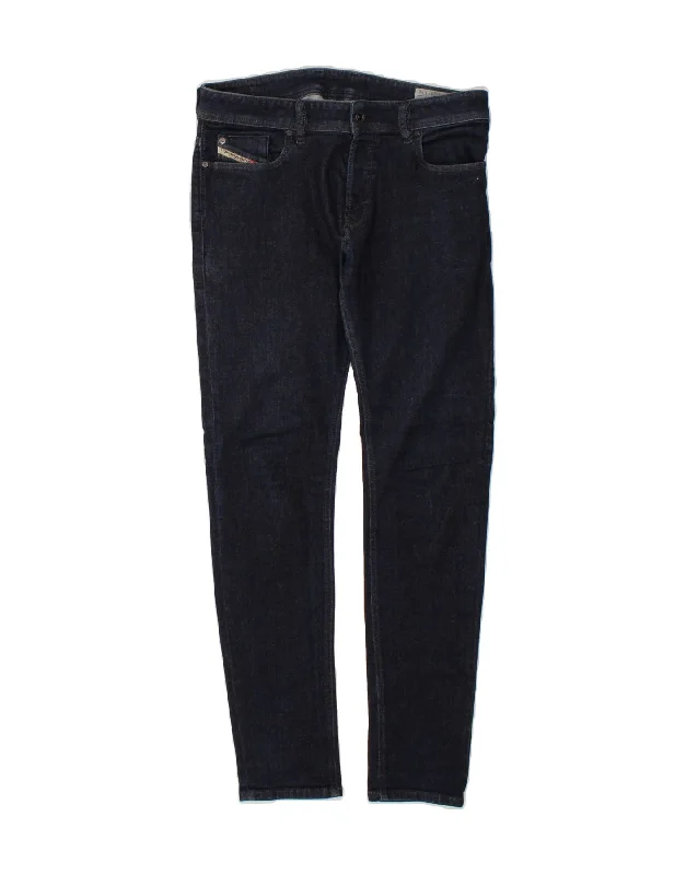 DIESEL Womens Sleenker Slim Skinny Jeans W33 L32  Navy Blue Cotton