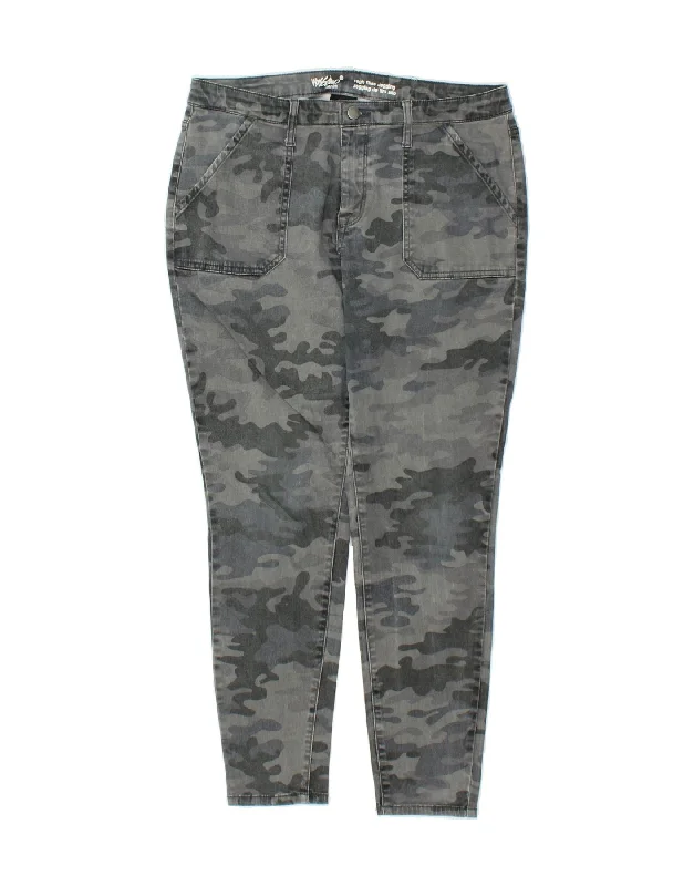 MOSSIMO Womens Jegging Casual Trousers US 12 Large W31 L29 Grey Camouflage