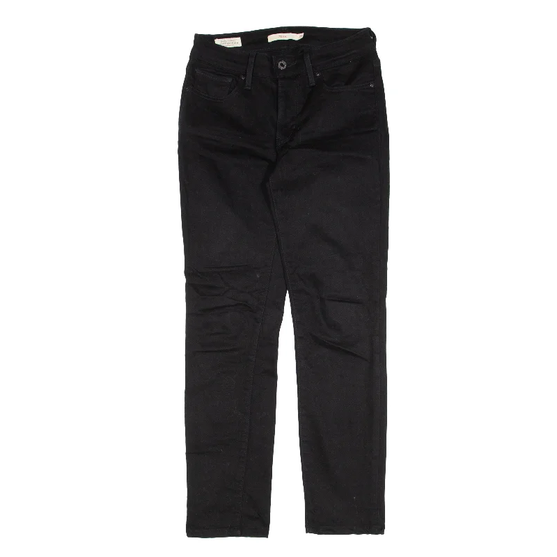 LEVI'S 712 Big E Jeans Black Denim Slim Straight Womens W25 L26