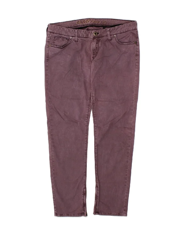 GUESS Womens Beverly Slim Jeans W33 L28 Purple Cotton