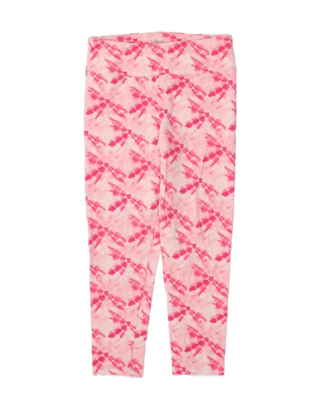 J. CREW Womens Abstract Pattern Leggings UK 12 Medium  Pink Cotton