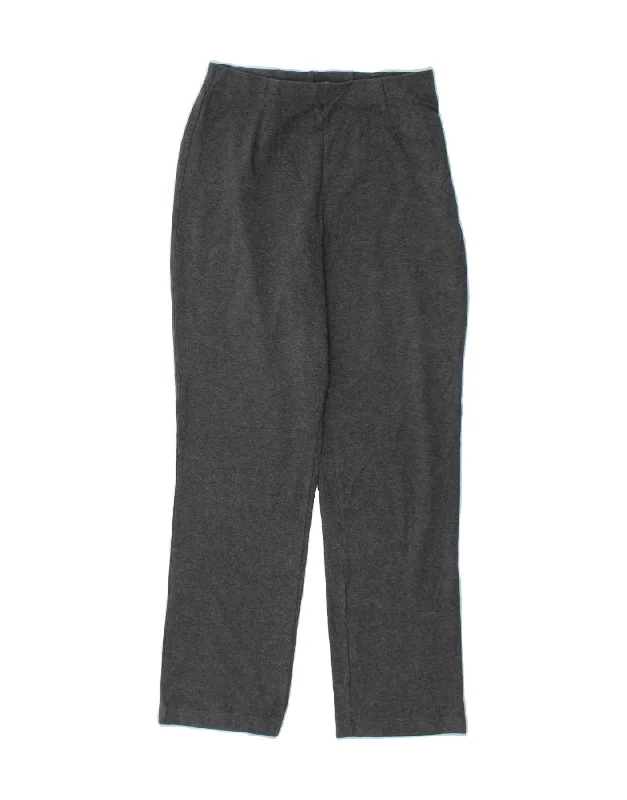 L.L.BEAN Womens Straight Casual Trousers XS W26 L30 Grey Cotton