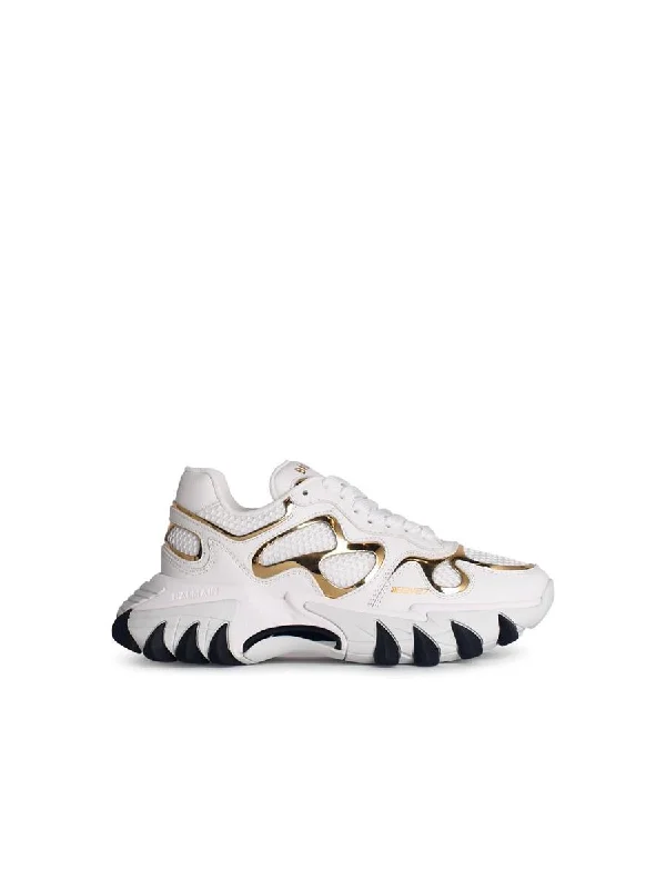 Balmain 'B-East' White Leather Blend Sneakers