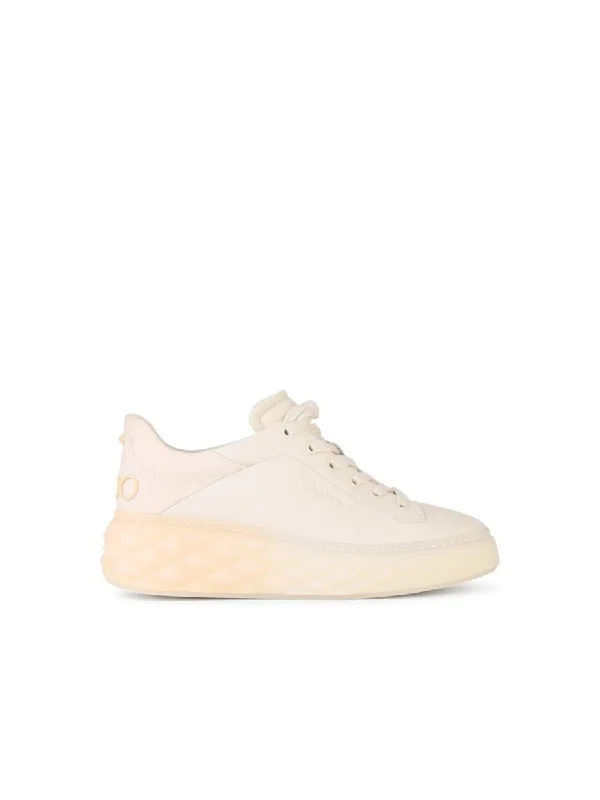 Jimmy Choo 'Diamond' White Leather Blend Sneakers