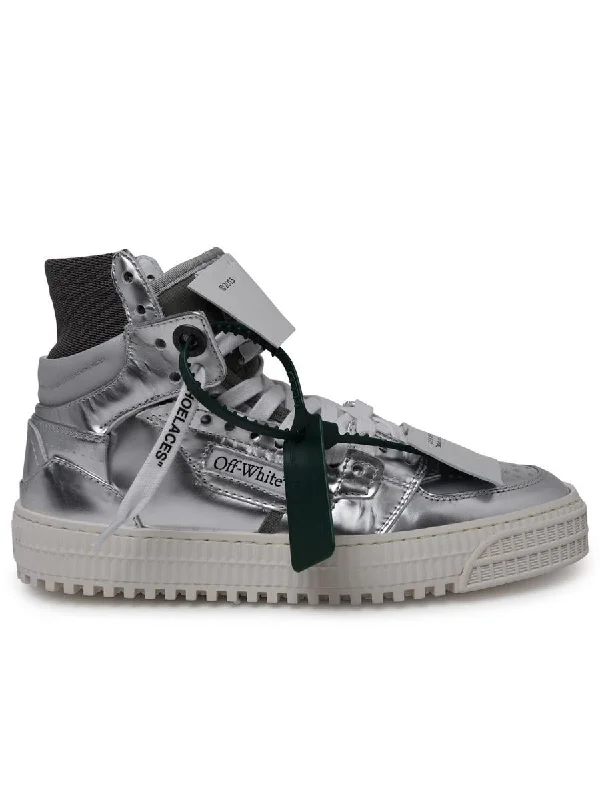 Off-White Off Court 3.0 Sneakers In Silver Laminated Leather Blend