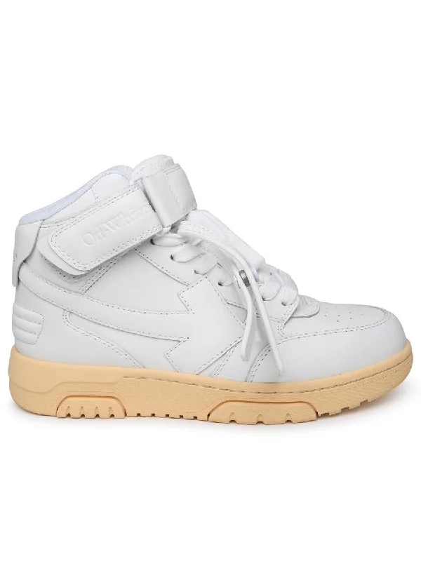 Off-White 'Out Of Office' Mid White Leather Sneakers