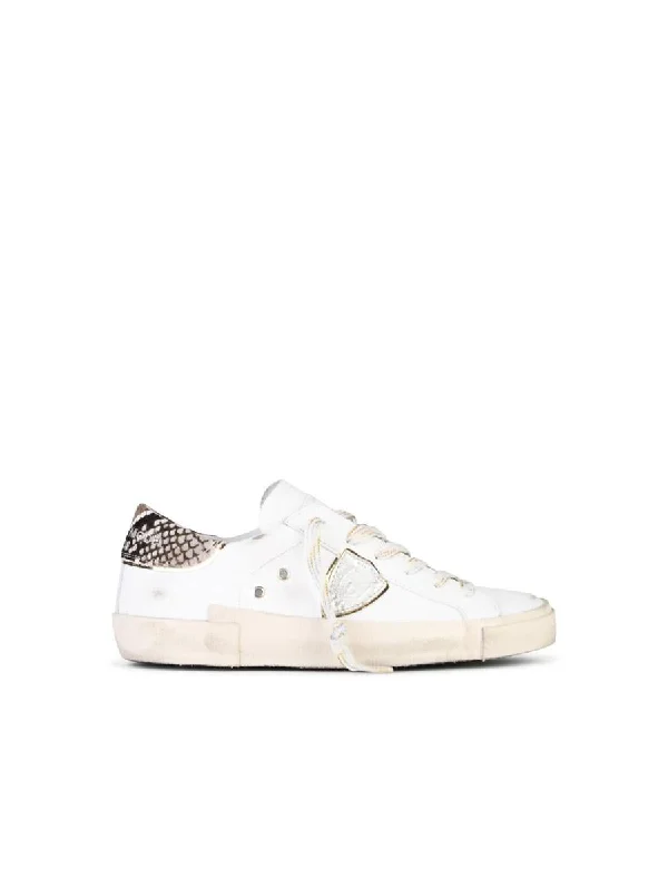 Philippe Model 'Prsx' White Leather Blend Sneakers