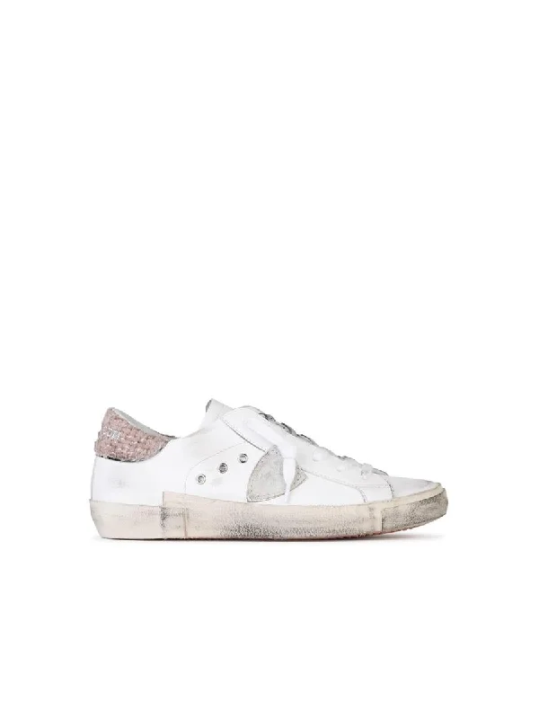 Philippe Model 'Prsx' White Leather Sneakers