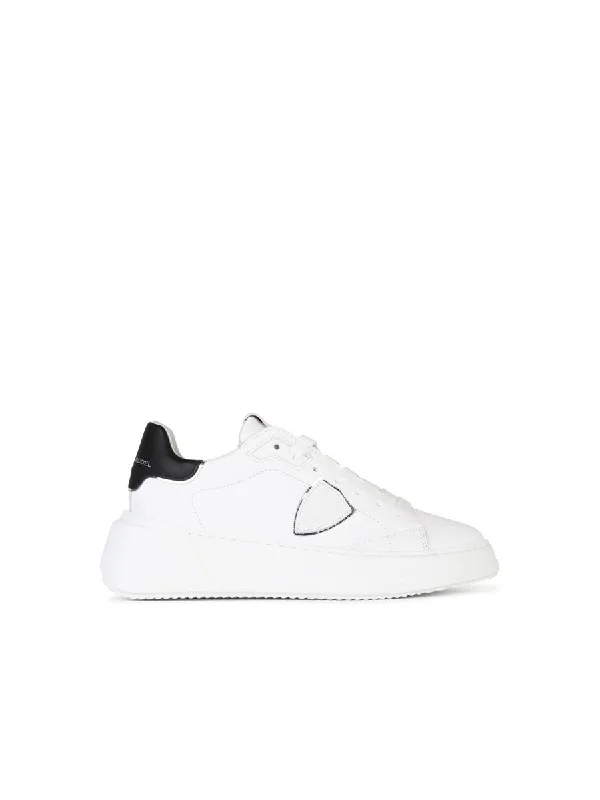 Philippe Model 'Temple' White Leather Sneakers