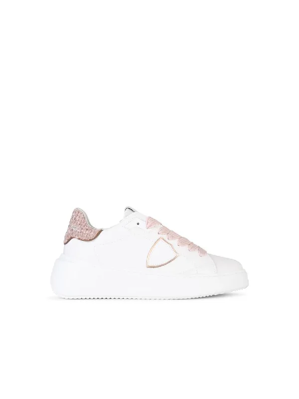 Philippe Model 'Temple' White Leather Sneakers