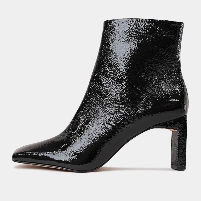 372007 Black Patent High Heel Boots