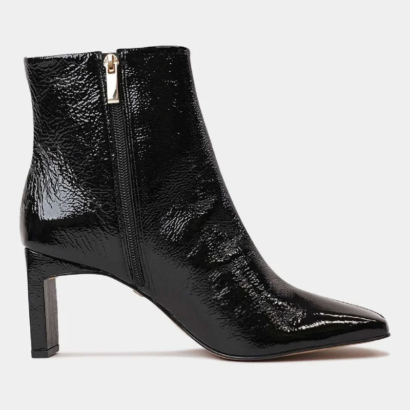 372007 Black Patent High Heel Boots