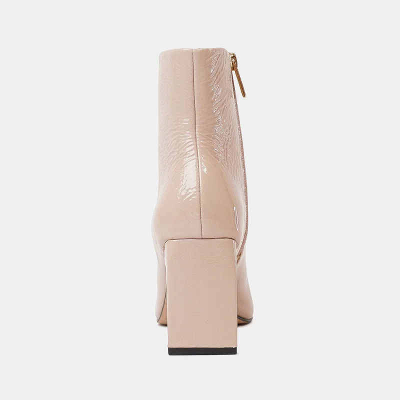 372007 Nude Patent High Heel Boots