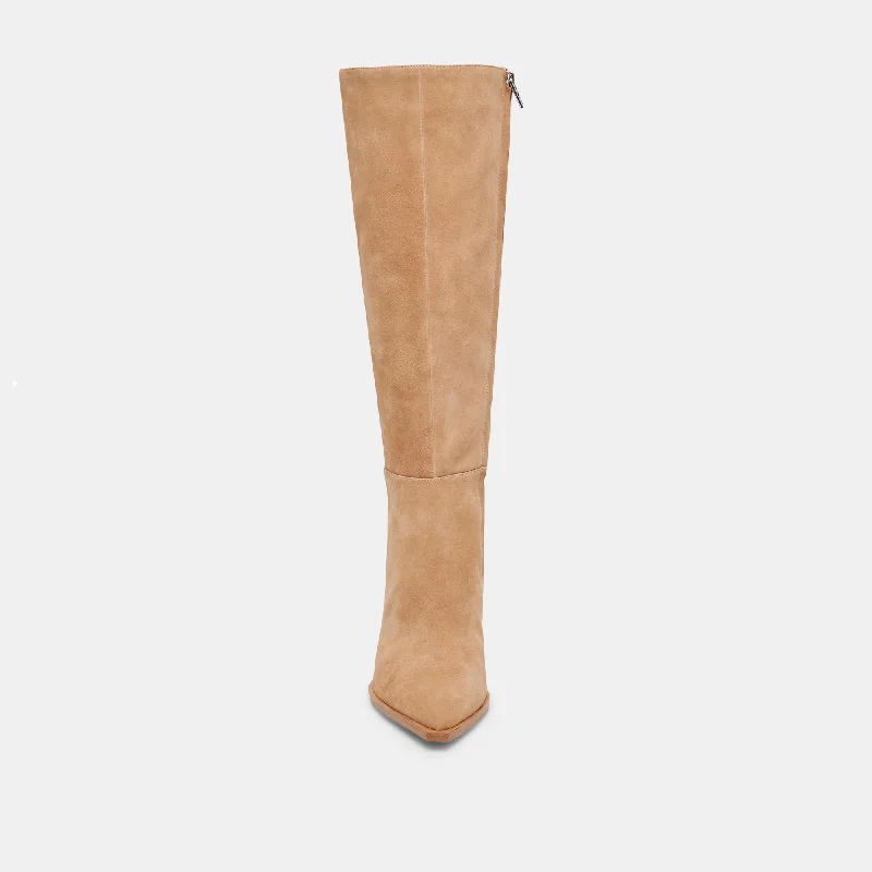 AUGGIE WIDE CALF BOOTS CAMEL SUEDE