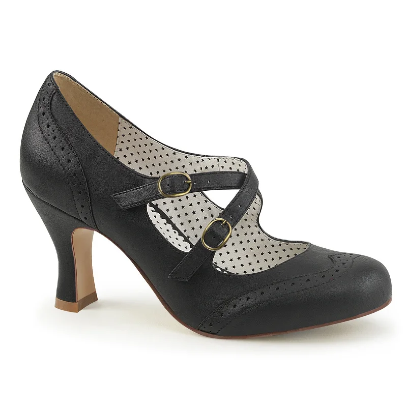 Criss-Cross Mary Jane Pumps Black