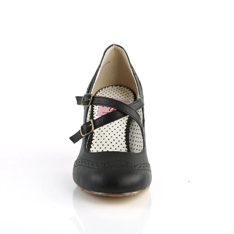 Criss-Cross Mary Jane Pumps Black