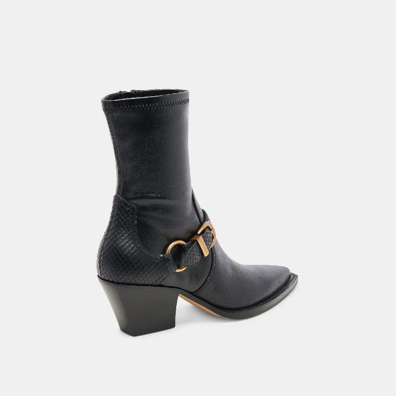 RAVE WIDE CALF BOOTS BLACK LEATHER