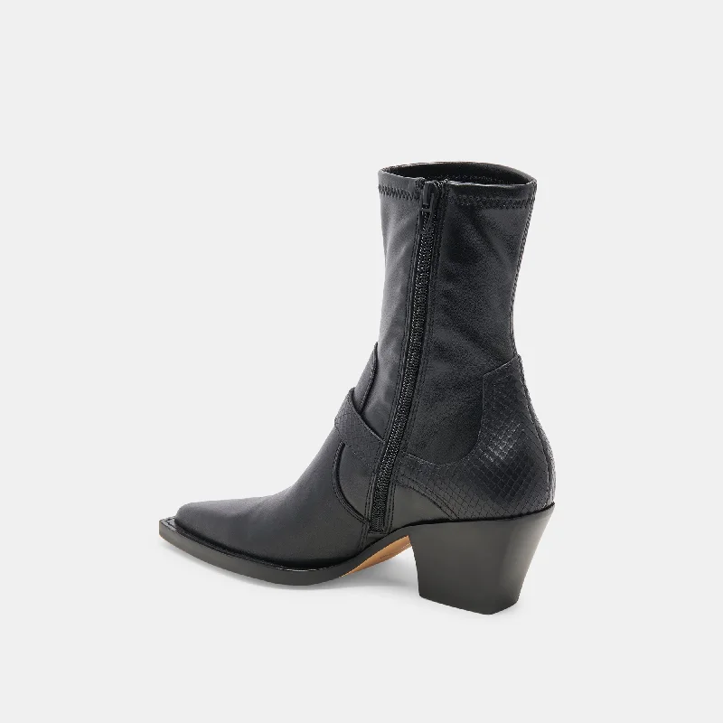 RAVE WIDE CALF BOOTS BLACK LEATHER