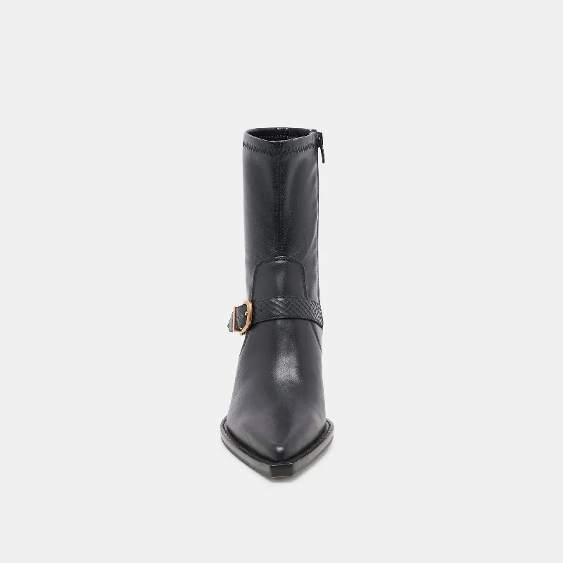 RAVE WIDE CALF BOOTS BLACK LEATHER