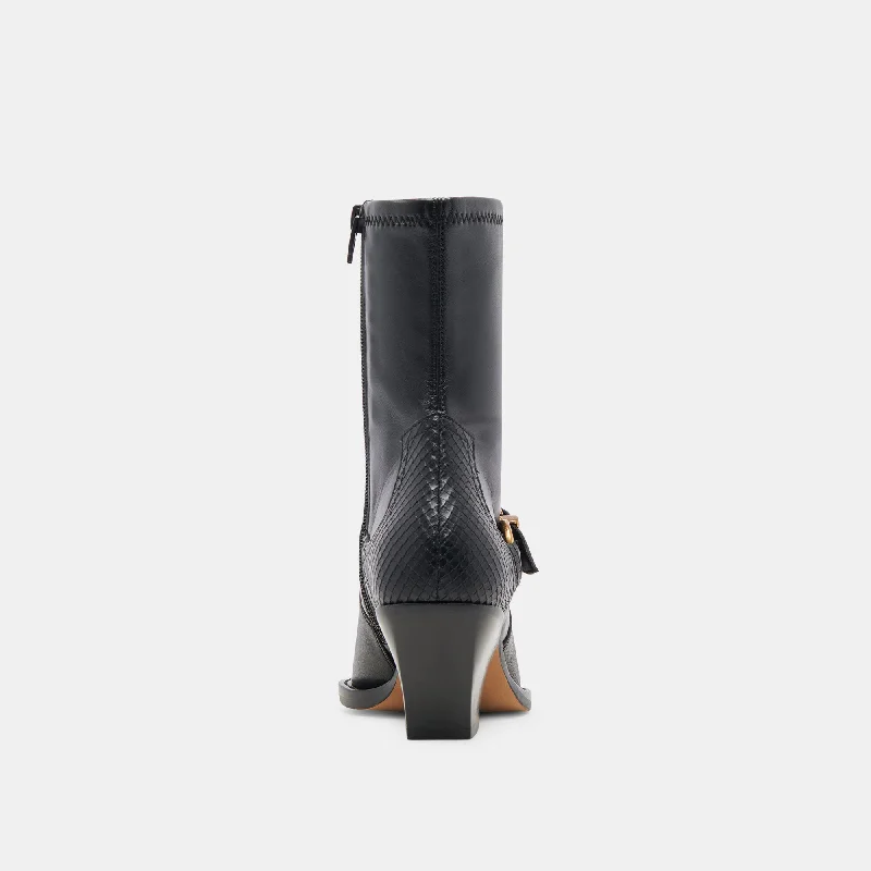 RAVE WIDE CALF BOOTS BLACK LEATHER