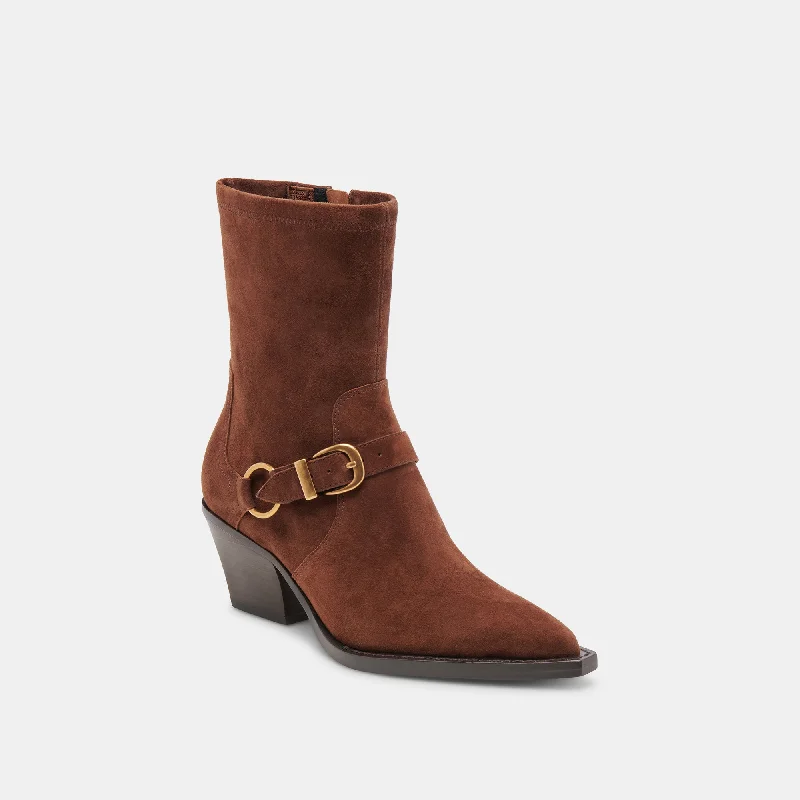 RAVE WIDE CALF BOOTS DK BROWN SUEDE