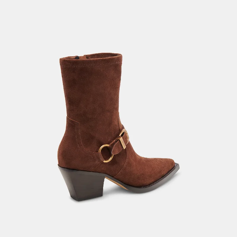 RAVE WIDE CALF BOOTS DK BROWN SUEDE