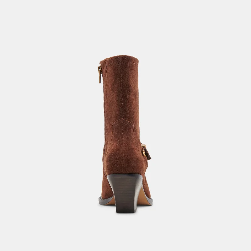 RAVE WIDE CALF BOOTS DK BROWN SUEDE