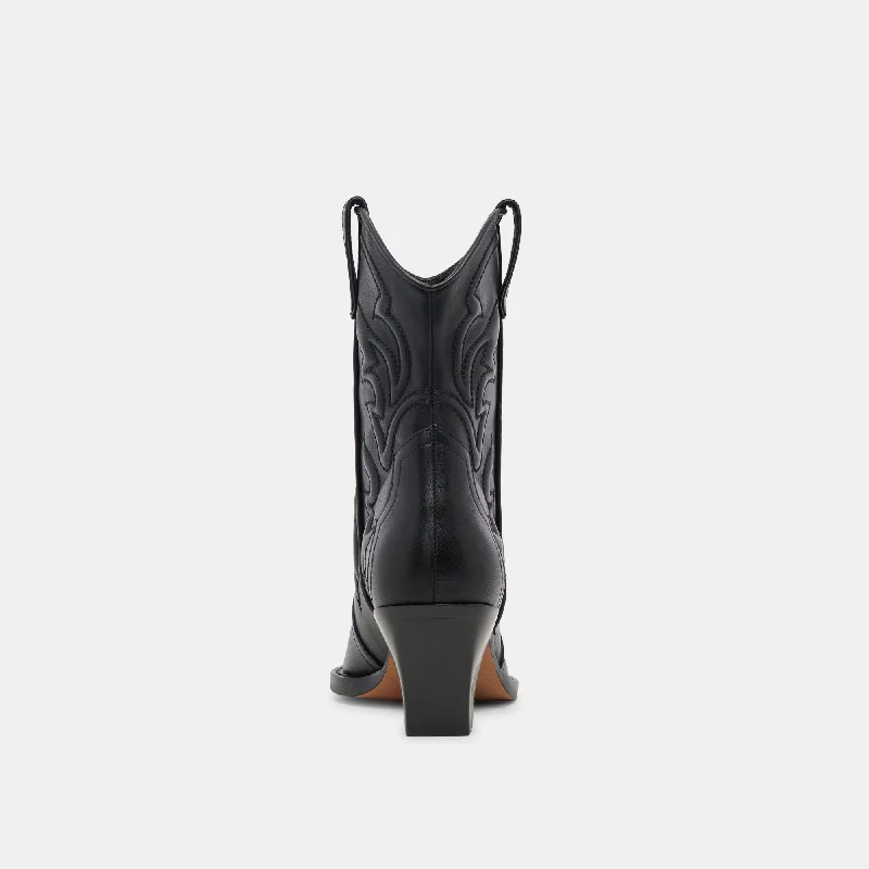 RIMONA WIDE CALF BOOTIES BLACK LEATHER