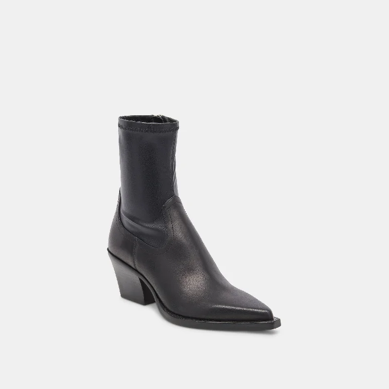 RUTGER WIDE CALF BOOTS BLACK LEATHER